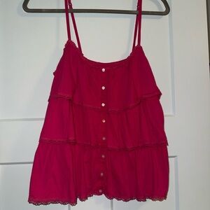 Hollister Fuchsia Ruffle Camisole